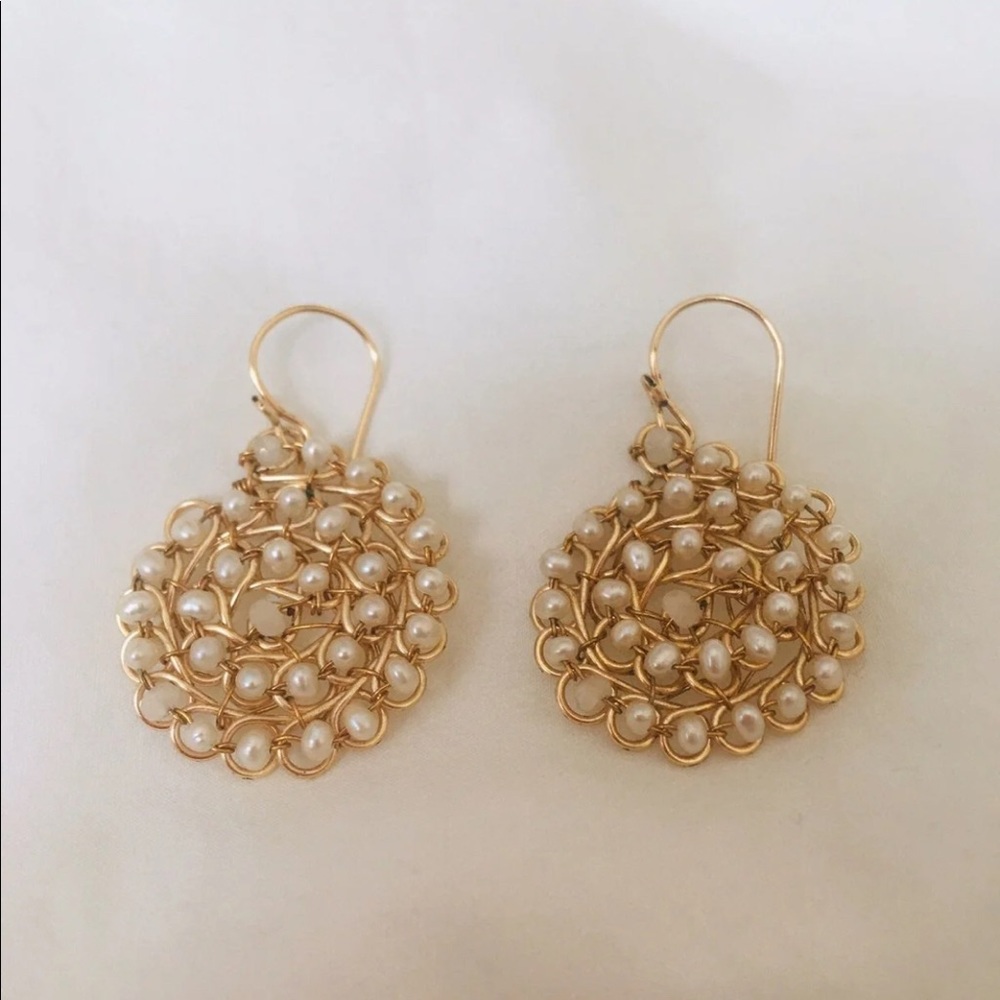 ✨Sunburst crystal beaded drop earrings✨